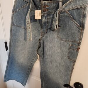 Womens Blue Jeans Capri